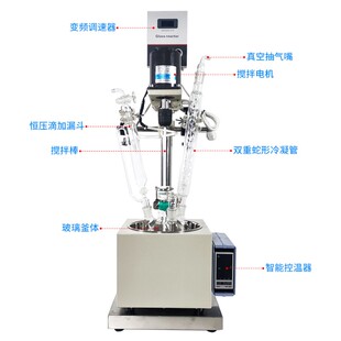 恒温加热反应器真空搅拌 实验室1L2L3L5L单层玻璃反应釜智能加装