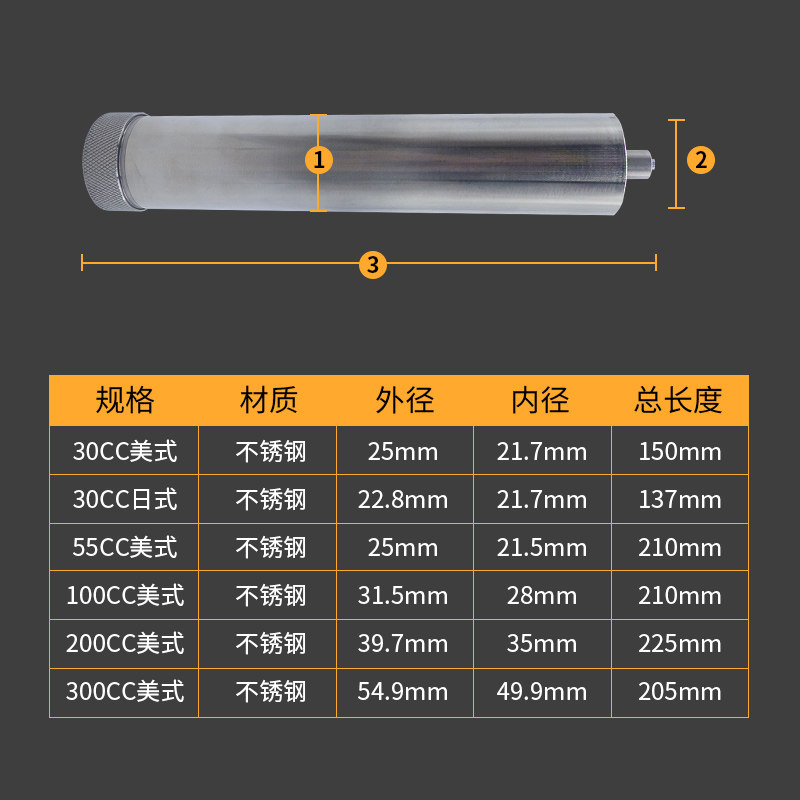 不锈钢点胶针筒耐高温加热筒不锈钢胶筒30CC55CC100CC200CC 300CC,农用物资,苗木固定器/支撑器,淘宝优惠券,粉丝福利购,淘宝优惠卷