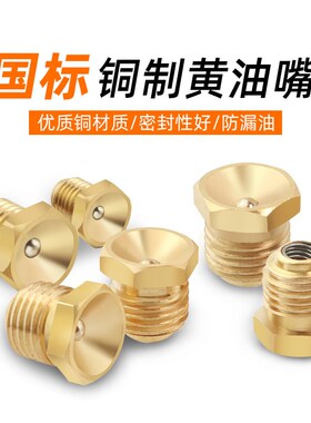 纯铜凹式黄油嘴漏斗黄油嘴平头大头油嘴螺丝黄油枪嘴M6M8M10通用