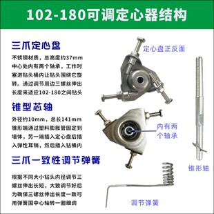 水钻打孔定位器初始钻孔定心器扶正器大孔径102180可调不锈钢