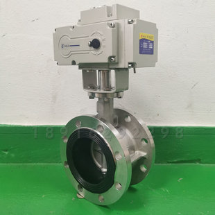 电动法兰蝶阀DN250不锈钢衬胶软密封空调污水开关调节阀门D941X