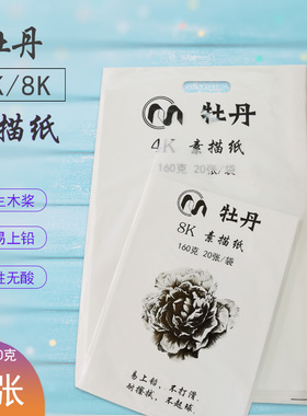 绘画素描纸4K8K书法练习速写纸水彩铅笔画纸160克4开 8开美术用品