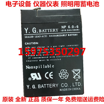 Y.G.BATTERY蓄电池 NP6.0-6 6V6.0AH/20HR仪器仪表电子设备蓄电池