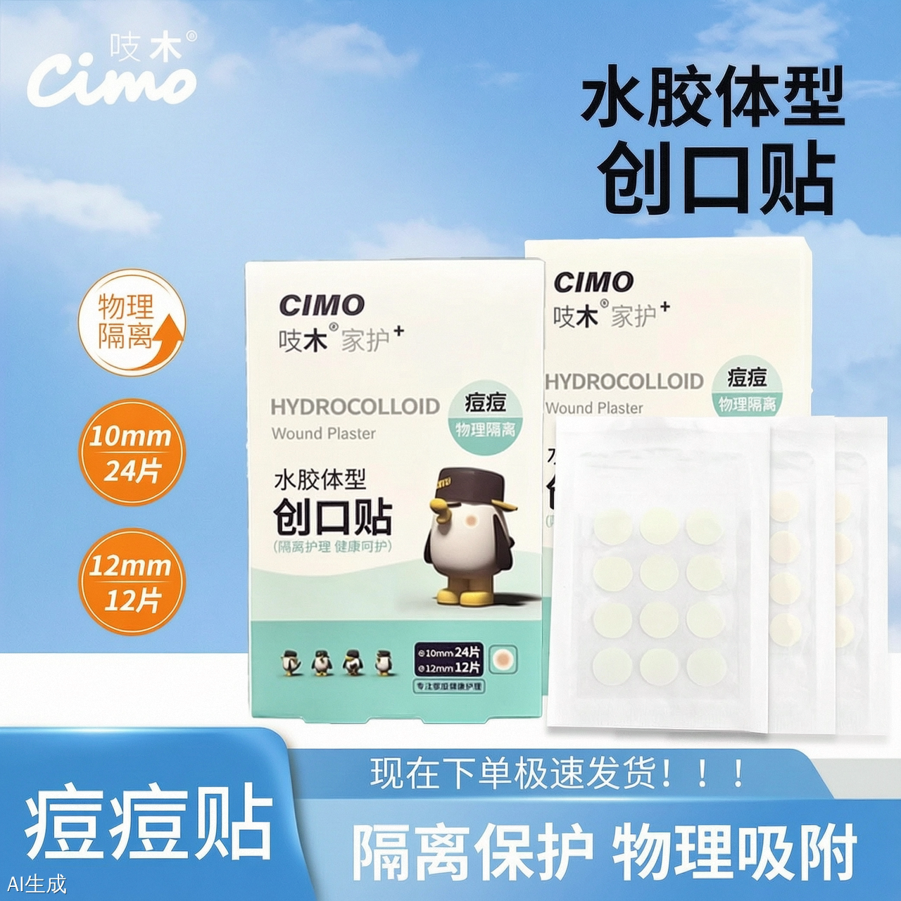 吱木痘痘贴吸脓修复隐形透明