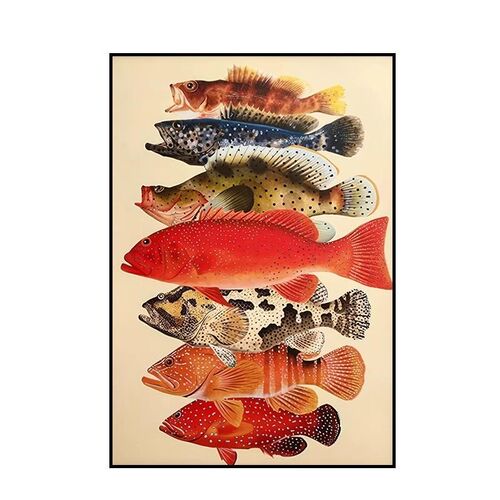 现代简约年年有余 余寓意好厨u房装饰画 画动物饭厅客厅玄关卧室