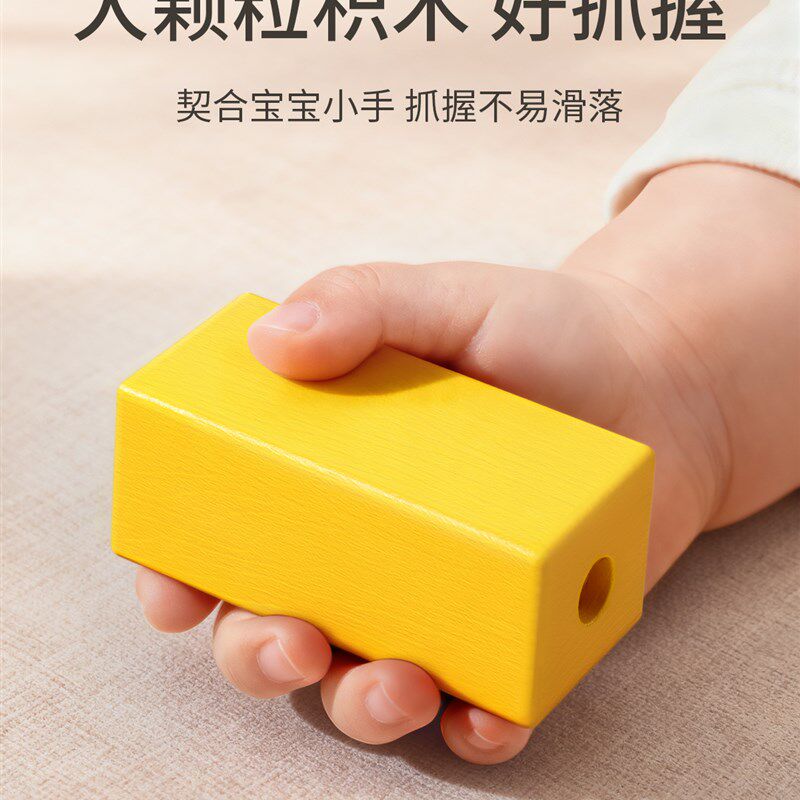 积木玩具婴儿6个月以上0到3一岁宝宝儿童1大颗粒拼V装形状配对男