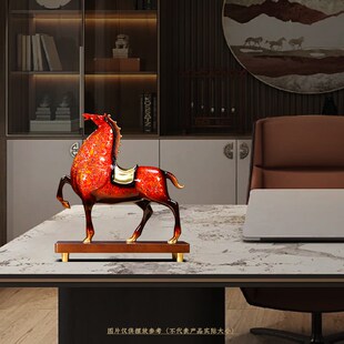 全铜唐马摆件办公室装饰高档马y到成功大漆工艺品乔迁开业礼物招