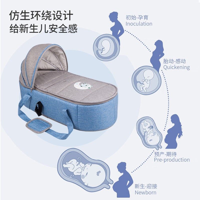 新生婴儿提篮车i载外出便捷摇篮折叠睡篮宝宝床中床月子安全床篮
