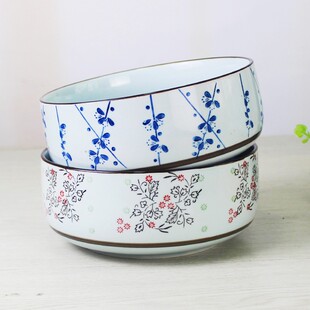 日式和风8寸g汤碗 大碗大汤碗汤盆 釉下彩拉面碗排骨碗 陶瓷餐具