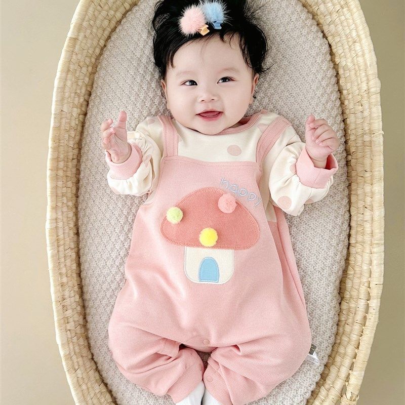 采购产品婴儿服装,春秋连体衣,小月龄女婴E,时尚百日公主爬行服,