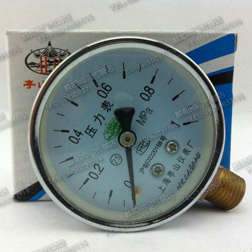 消防产品--普通压力表 Y-100 4分接头压力表