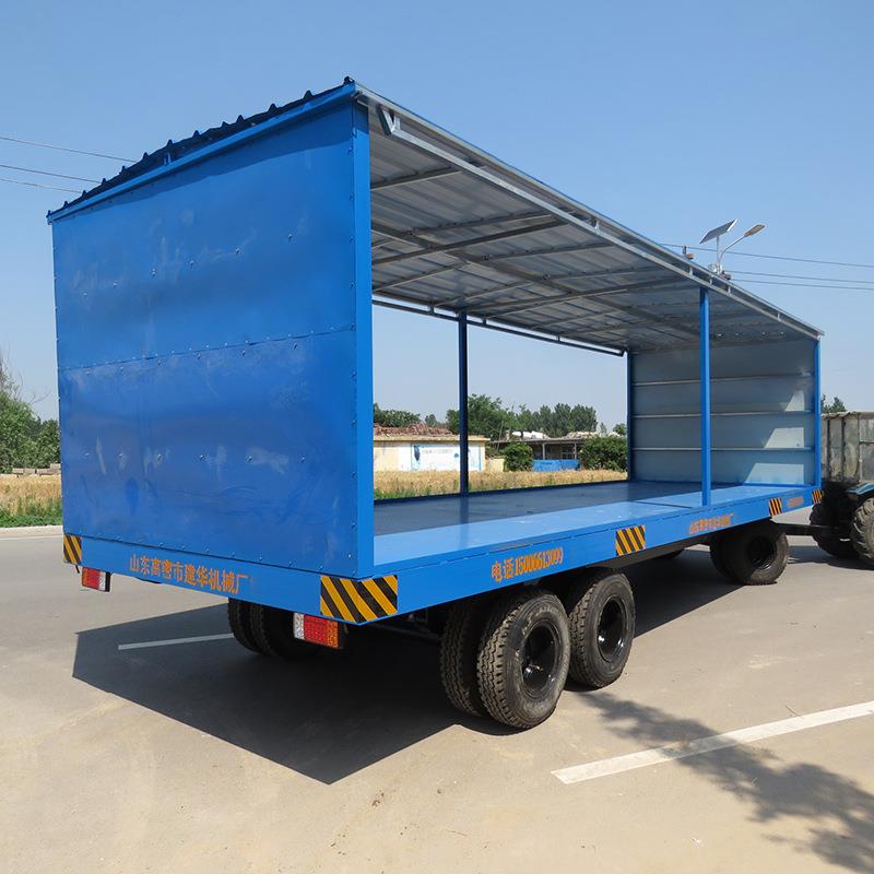 重型大吨位拖车大型车间厂房护栏周转雨棚四轮转向运输牵引平板车