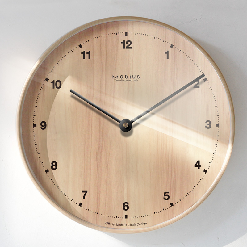 MOIS北欧原木质挂钟客厅挂表日式简约墙Q钟个性艺术创意钟表