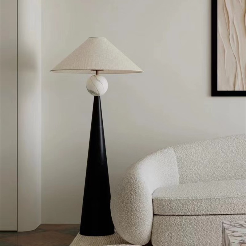 优雅诧寂风亚麻简洁黑白艺术北厅餐厅N卧室床头落地台灯具