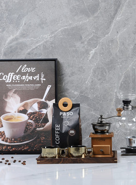 样板房间厨房餐厅饰品摆件w组合艺术咖啡主题挂画轻奢软装摆件