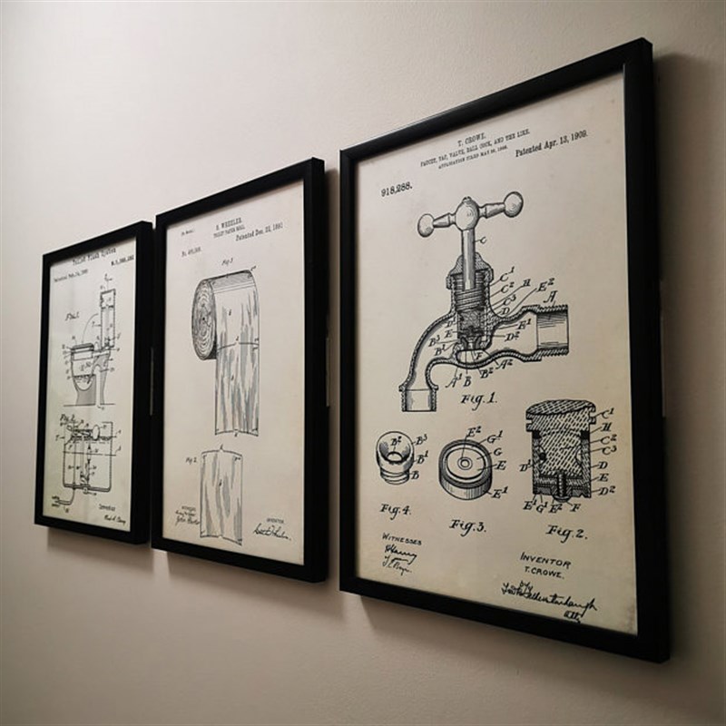 装饰画有框挂画墙壁宾馆客房厕所洗手卫生间浴室洗浴中心马桶手纸