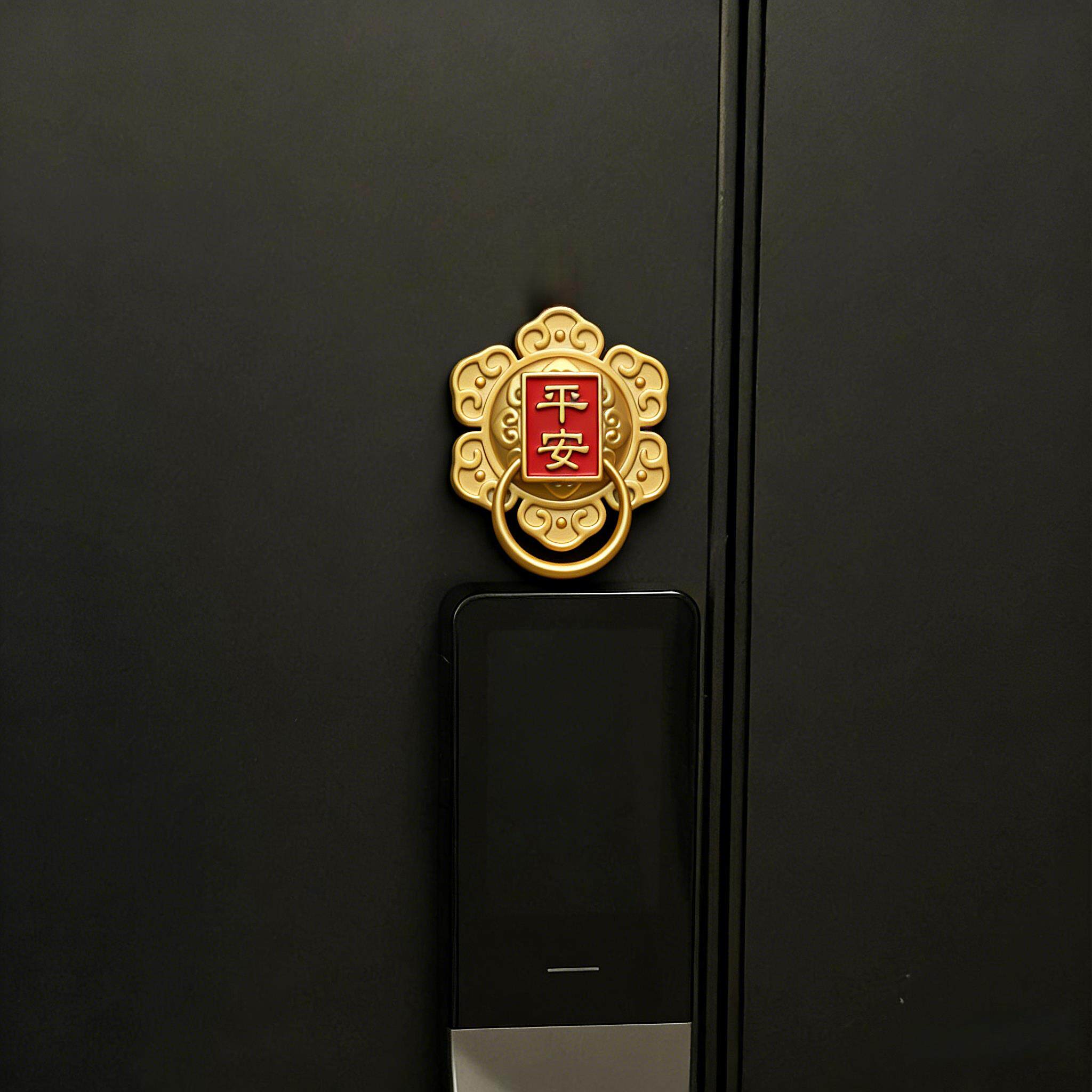 平安磁吸贴新年装饰智能门锁2026马年春节家居氛围感装饰布置品