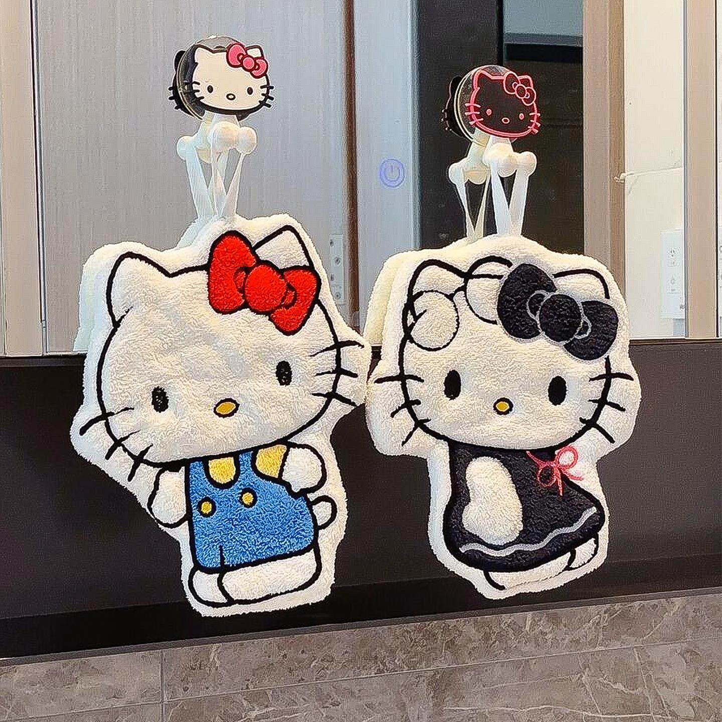 哈喽kitty擦手巾挂式可爱不发臭厨房卫生间专用吸水手帕小方巾