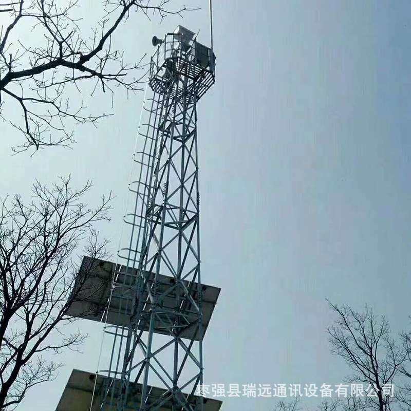 瑞远钢结构监控塔 森林监控塔 监控杆 四柱角钢监控塔瞭望塔厂家