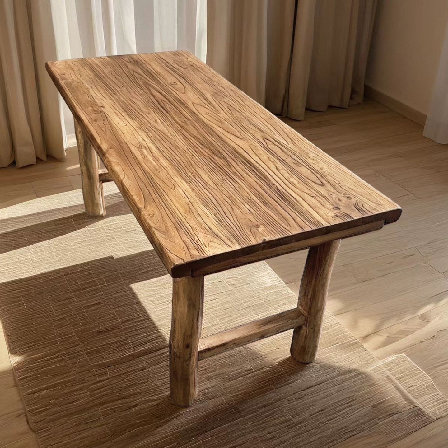 博雅大师老榆木桌子工厂直销定制