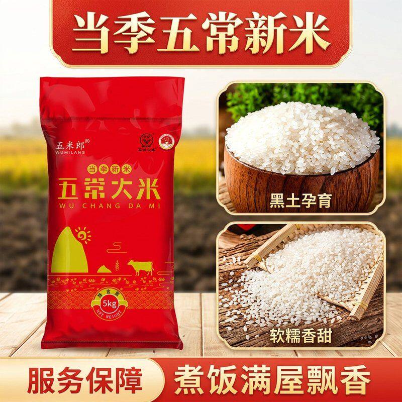 东北正宗五常大米10斤当季寒地黑土大米家庭装长粒香胚芽米