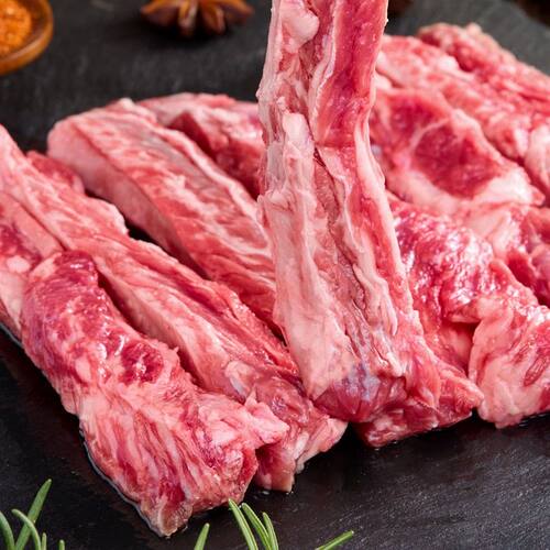 【永辉超市】酣畅 原切草饲牛肋条1kg/袋 无添加可炖可烧烤鲜香嫩