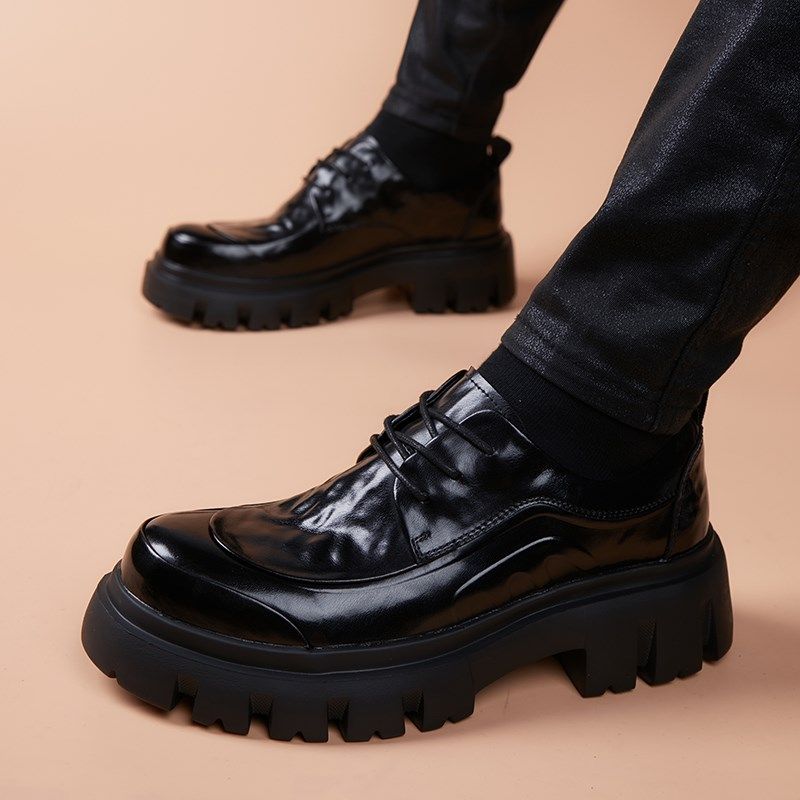 厚底皮鞋男士2025春季新款商务正装鞋年轻轻奢英伦风真皮休闲男鞋
