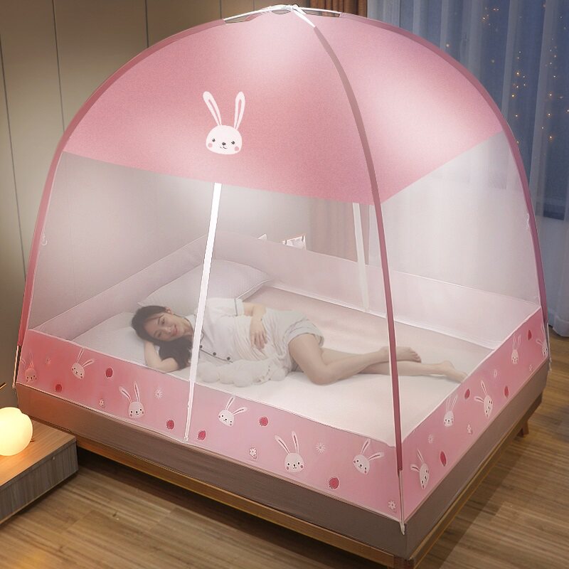 夏天蒙古包蚊帐家用免安装2021年新款方便拆洗可挂风扇十大大床