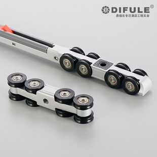 凹形轮双向缓冲吊k轮酒店公寓静音吊轨卫生间厨房推拉门滑轮轨道