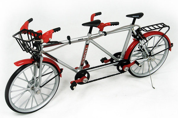 双人车模型 自行车模型DIY小屋玩具车模型