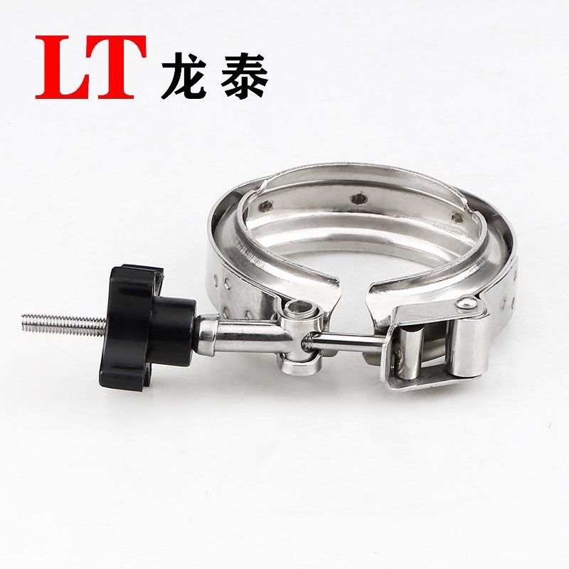 双倍卡箍304不锈钢加厚V型槽抱箍快装法兰接头沟槽双备管箍管夹