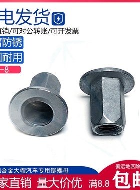 N908-173-02碳钢锌镍合金大帽沿汽车专用拉铆螺母五金拉帽拉母
