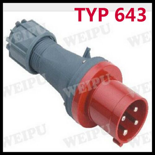 正品 WEIPU 威浦工业插头 连接器 航空插头TYP643(63A4芯)IP44