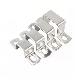 304不锈钢方型管卡方形卡扣骑马卡抱箍欧姆直角u型水管支架卡箍