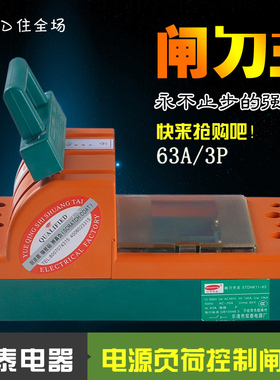 双泰电器 STDHK11-63A/3P 单投家用闸刀开关 转换开关 可配保险片
