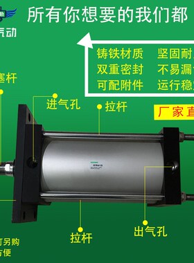 SMC型气动带磁大推力标准气缸CDS1FN140/CDS1BN140-25 50 75 100
