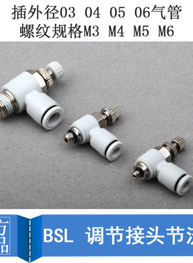 调速节流阀SMC型 AS1201F/SL3/4/5/6-M3/M5微型迷你气缸气管接头