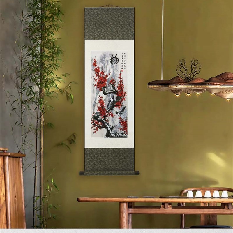 送老外礼品中国风丝绸画轴挂画中国特色传统工艺品出国留学商务