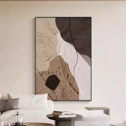 奶油风橙色肌理客厅沙发装饰画抽B象大幅玄关过道挂画现代简约壁