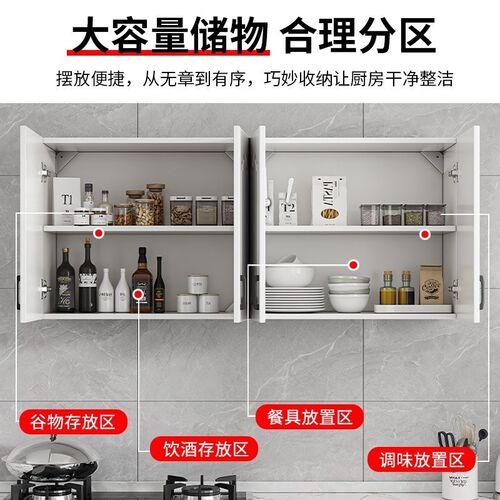 厨房吊柜挂墙式阳台m墙上置物柜子墙壁柜卧室餐厅壁橱卫生间储物