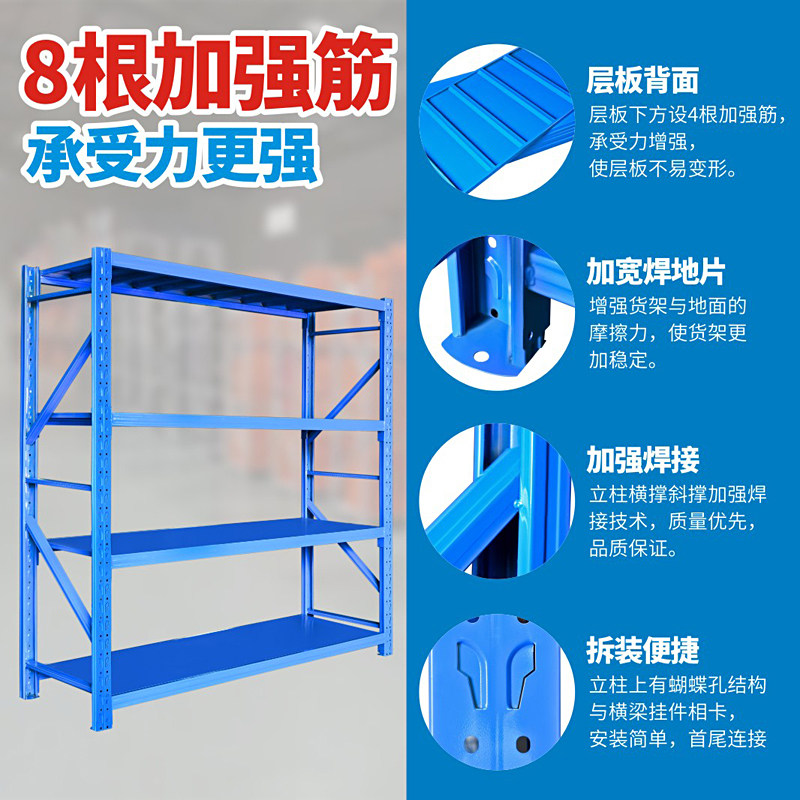 仓储货架置物架多层n落地快递重型仓库展示货物架展示架铁架子
