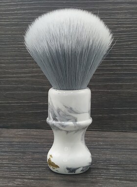 帝诗大规格灰色高弹柔软人v造丝头剃须刷仿大理石云纹手柄胡刷