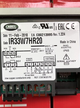 意大利卡乐温控器 IR33 IR33W7HR20  220V电压(免费技术支持)