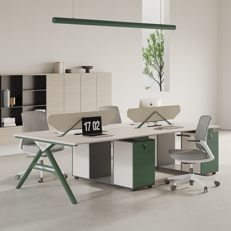 职员办公桌简约现代2双/4/四/6六人位屏风卡位员工位办.公桌椅组