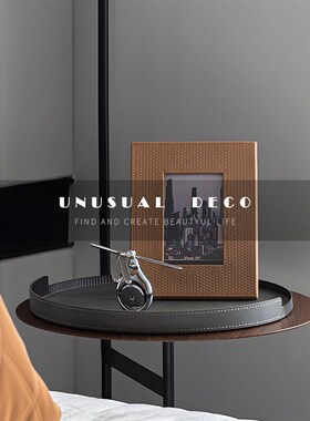 S 橘色皮d革相框架卧室房间床头柜精致小摆件蜻蜓香薰挥发器