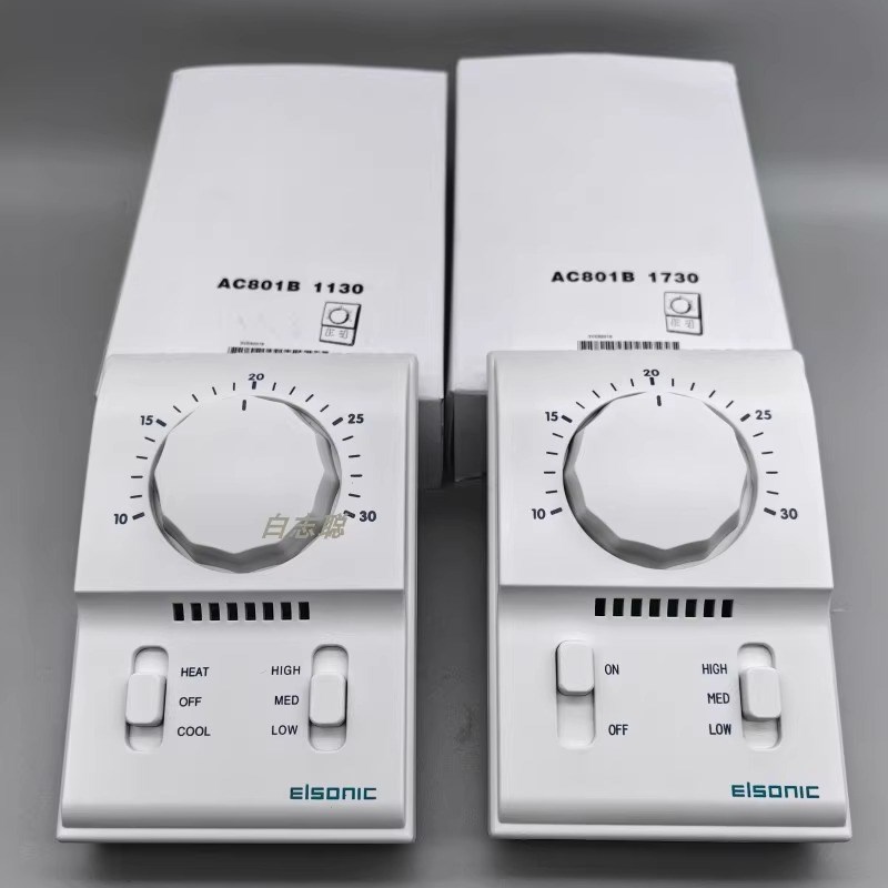 Elsonic亿林AC-801B1130中央空调冷暖温控器盘管电机械式三速开关