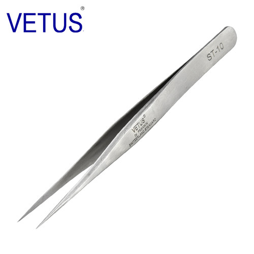 VETUS ST-10精密镊子 302不锈钢防磁防酸(110mm)镊子 钟表维修
