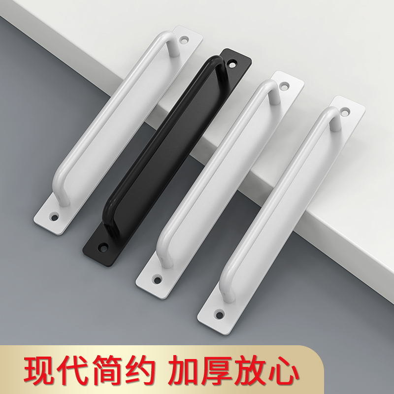 金属谷仓拉手现代简约明装免打孔胶粘木衣柜门把推铝合金窗户玻璃