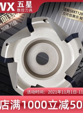 白色加硬45度面铣刀盘 数控刀盘 铣床用铝用刀盘 KM12-63-22-4T