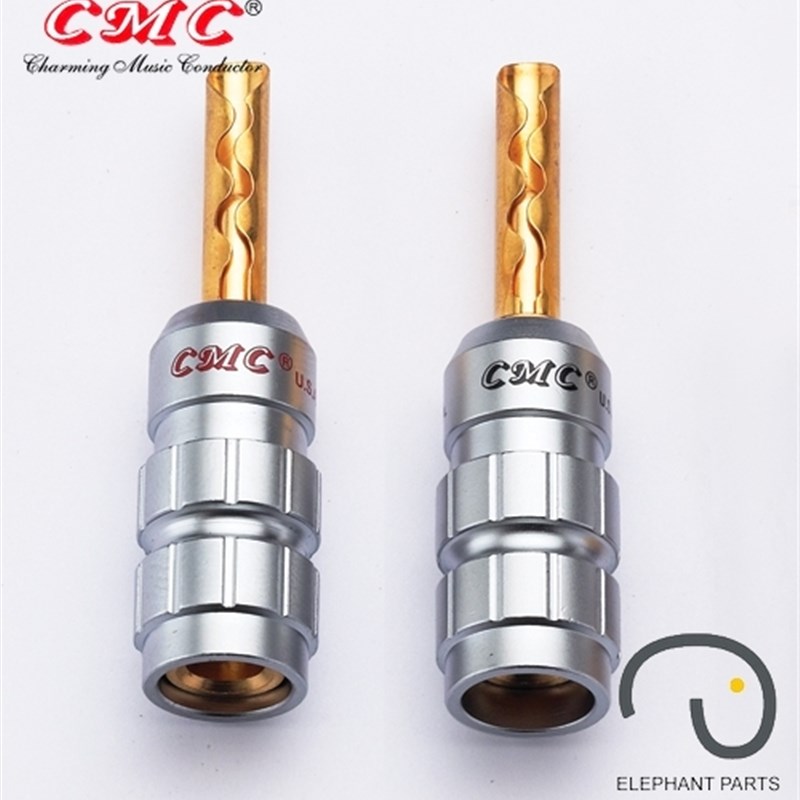 美国原装CMC 0638-WF 纯铜镀金 喇叭线香蕉插头
